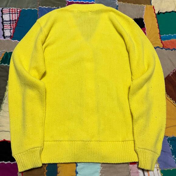 Vintage Lacoste Yellow Cardigan Sweater Small - Picture 2 of 6